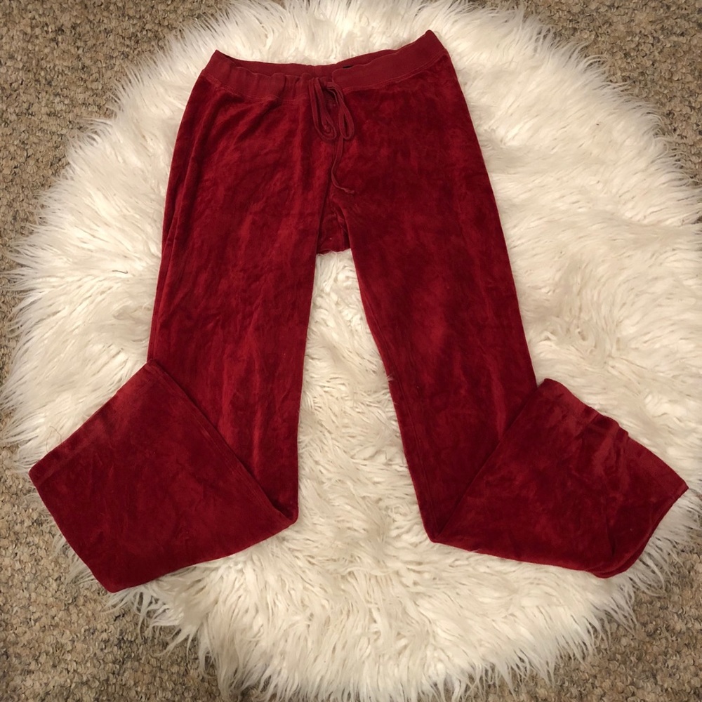 Deep Red Velvet Pants.